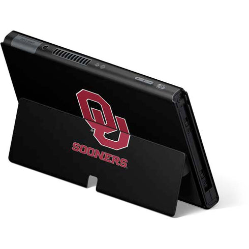 University of Oklahoma Sooners Black Nintendo Switch OLED (2021) Skin