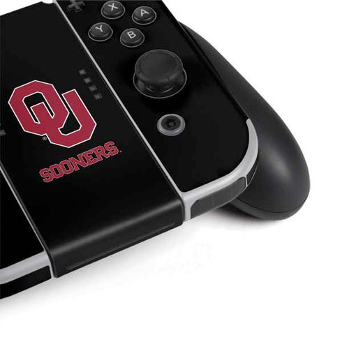 University of Oklahoma Sooners Black Nintendo Switch OLED (2021) Skin