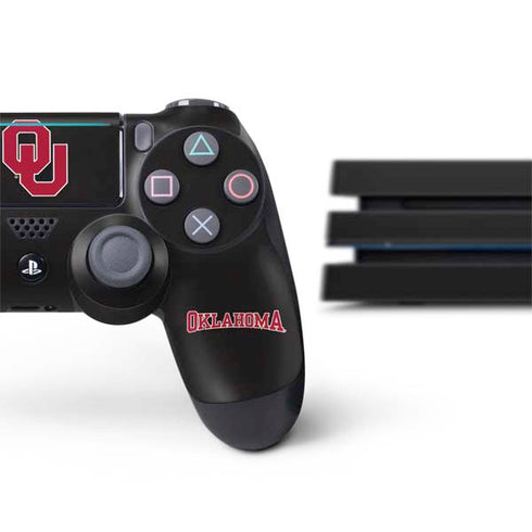 University of Oklahoma Sooners Black PS4 Pro Bundle Skin