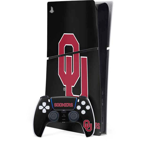 University of Oklahoma Sooners Black PS5 Slim Digital Edition Bundle Skin