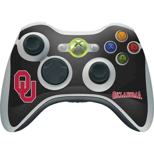 University of Oklahoma Sooners Black Xbox 360 Wireless Controller Skin