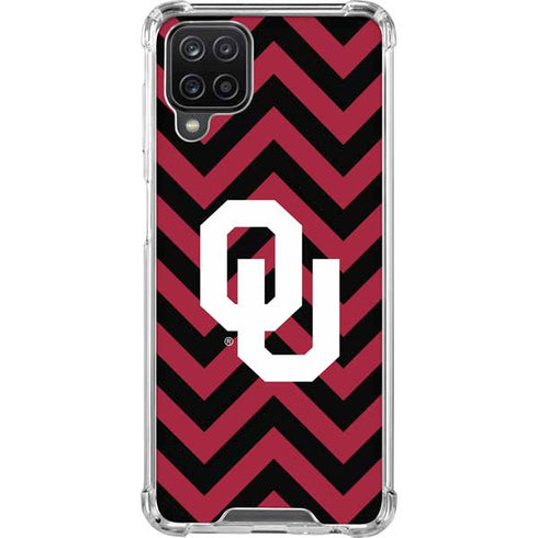 University of Oklahoma Sooners Chevron Galaxy A12 Clear Case