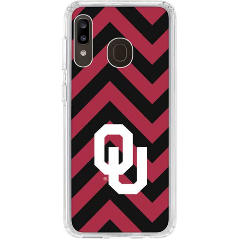 University of Oklahoma Sooners Chevron Galaxy A20 Clear Case