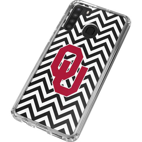 University of Oklahoma Sooners Chevron Galaxy A21 Clear Case
