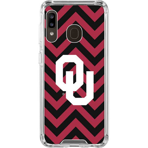University of Oklahoma Sooners Chevron Galaxy A30 Clear Case