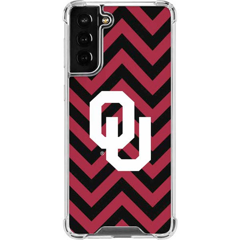 University of Oklahoma Sooners Chevron Galaxy S21 FE Clear Case