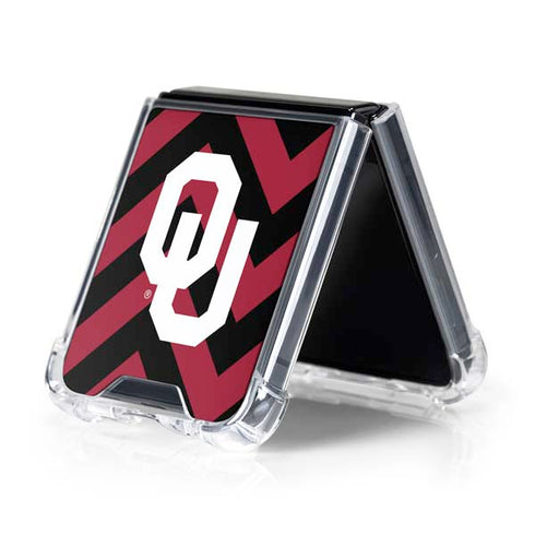 University of Oklahoma Sooners Chevron Galaxy Z Flip5 5G Clear Case