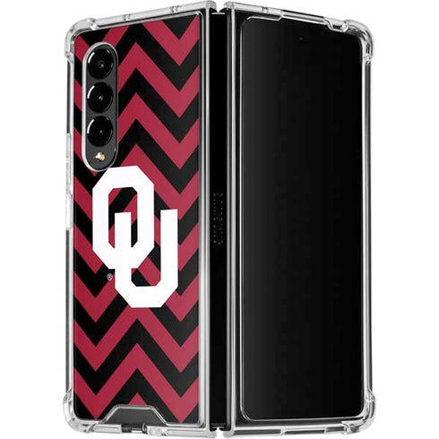 University of Oklahoma Sooners Chevron Galaxy Z Fold4 5G Clear Case
