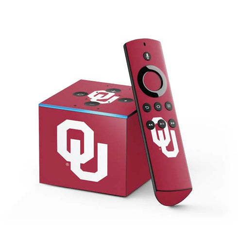 University of Oklahoma Sooners Cracked Fire TV Cube Skin