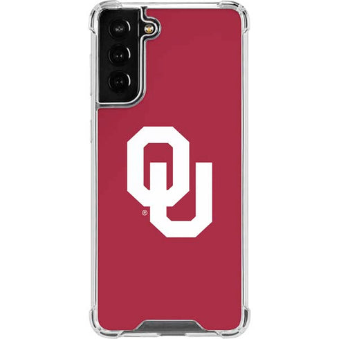 University of Oklahoma Sooners Cracked Galaxy S21 FE Clear Case