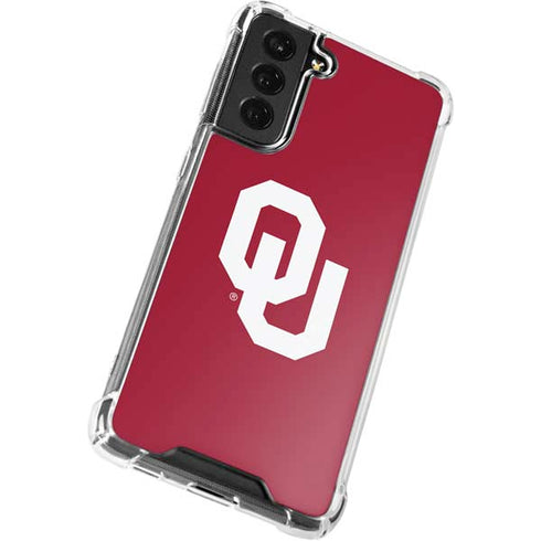University of Oklahoma Sooners Cracked Galaxy S21 FE Clear Case