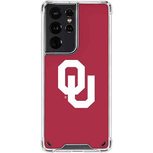 University of Oklahoma Sooners Cracked Galaxy S21 Ultra 5G Clear Case