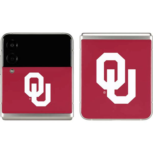 University of Oklahoma Sooners Cracked Galaxy Z Flip3 5G Skin