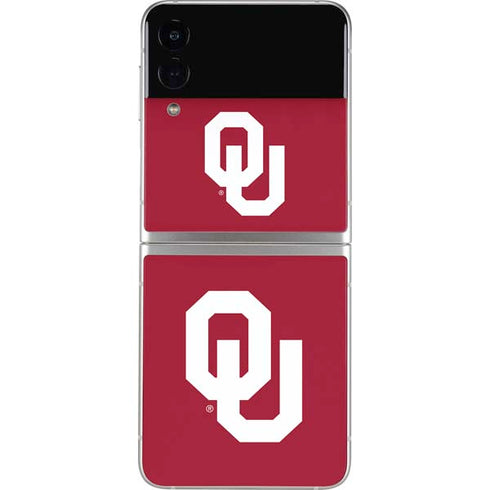 University of Oklahoma Sooners Cracked Galaxy Z Flip4 5G Skin