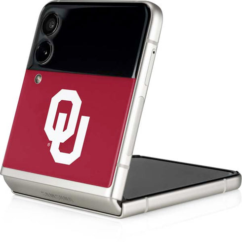 University of Oklahoma Sooners Cracked Galaxy Z Flip4 5G Skin