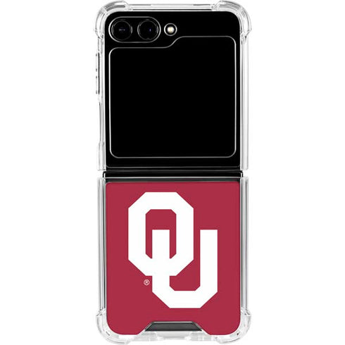 University of Oklahoma Sooners Cracked Galaxy Z Flip5 5G Clear Case