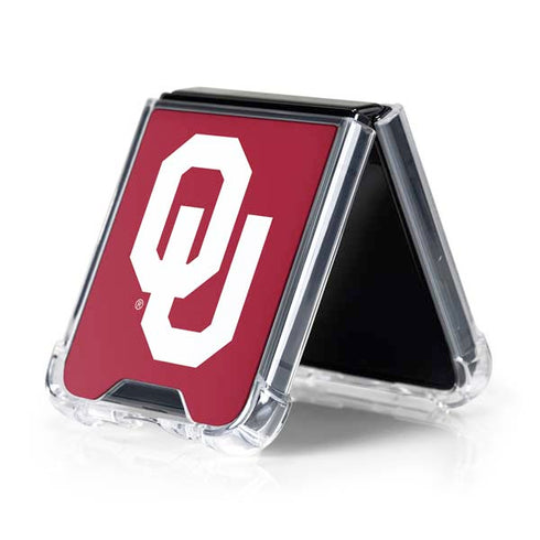 University of Oklahoma Sooners Cracked Galaxy Z Flip5 5G Clear Case