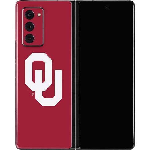 University of Oklahoma Sooners Cracked Galaxy Z Fold2 5G Skin