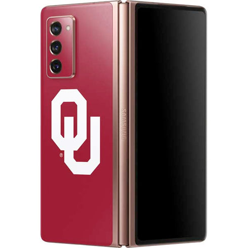 University of Oklahoma Sooners Cracked Galaxy Z Fold2 5G Skin