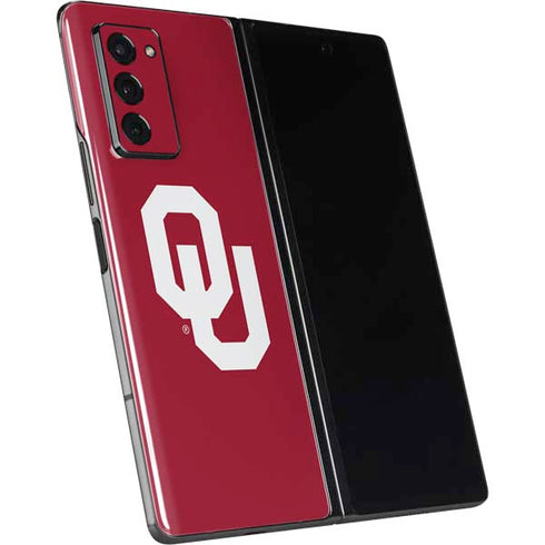 University of Oklahoma Sooners Cracked Galaxy Z Fold2 5G Skin