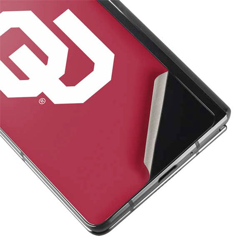 University of Oklahoma Sooners Cracked Galaxy Z Fold2 5G Skin