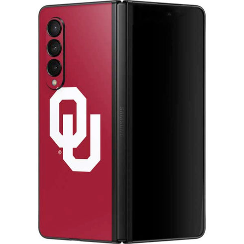 University of Oklahoma Sooners Cracked Galaxy Z Fold3 5G Skin