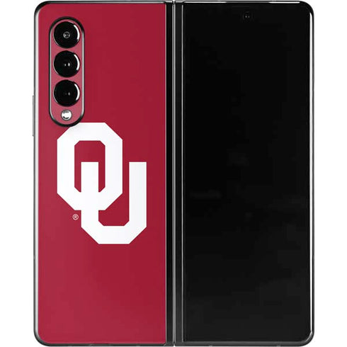 University of Oklahoma Sooners Cracked Galaxy Z Fold3 5G Skin