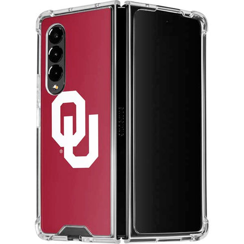 University of Oklahoma Sooners Cracked Galaxy Z Fold4 5G Clear Case