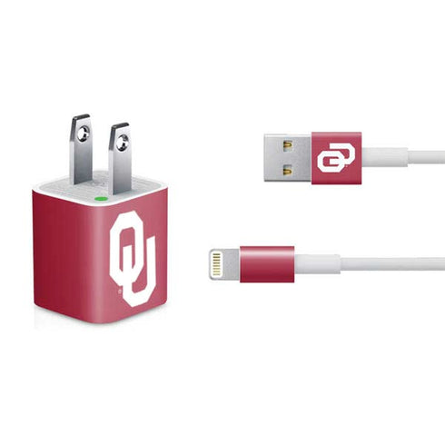 University of Oklahoma Sooners Cracked iPhone Charger (5W USB) Skin