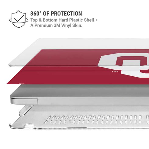 University of Oklahoma Sooners Cracked MacBook Pro 16in (2019-20) Case plus Skin