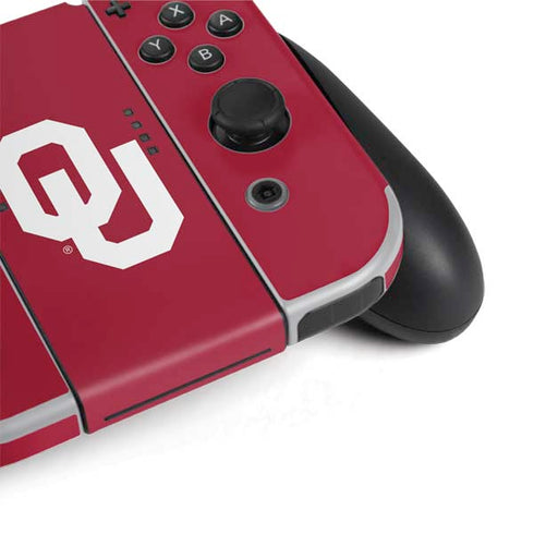 University of Oklahoma Sooners Cracked Nintendo Switch OLED (2021) Skin