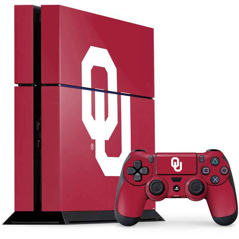 University of Oklahoma Sooners Cracked PS4 Console and Controller Bundle Skin