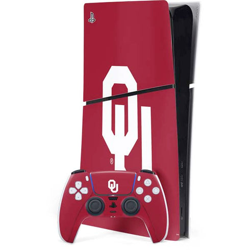 University of Oklahoma Sooners Cracked PS5 Slim Digital Edition Bundle Skin
