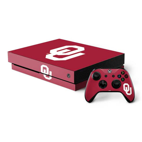 University of Oklahoma Sooners Cracked Xbox One X Bundle Skin
