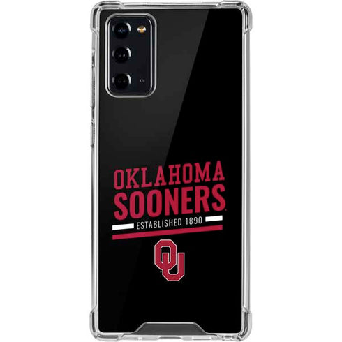 University of Oklahoma Sooners Est 1890 Galaxy Note20 5G Clear Case