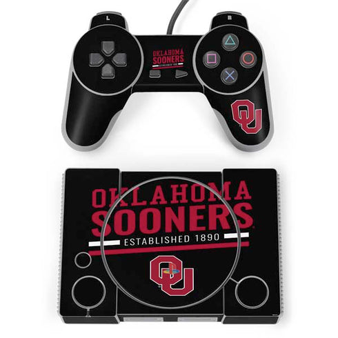 University of Oklahoma Sooners Est 1890 PlayStation Classic Bundle Skin
