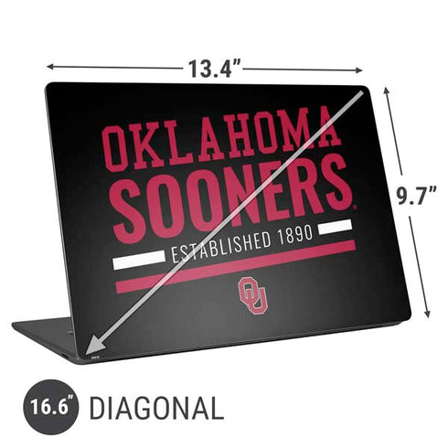 University of Oklahoma Sooners Est 1890 Universal Laptop 16.6in (13.4 x 9.7in) Skin