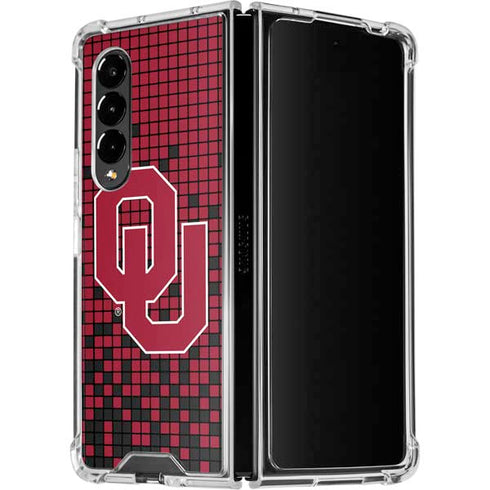University of Oklahoma Sooners Red Digi Galaxy Z Fold4 5G Clear Case