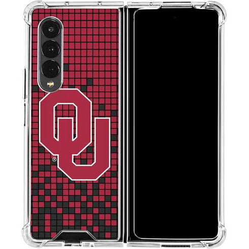 University of Oklahoma Sooners Red Digi Galaxy Z Fold4 5G Clear Case