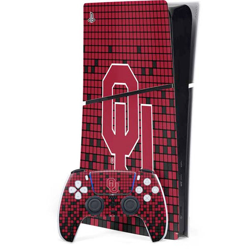 University of Oklahoma Sooners Red Digi PS5 Slim Digital Edition Bundle Skin