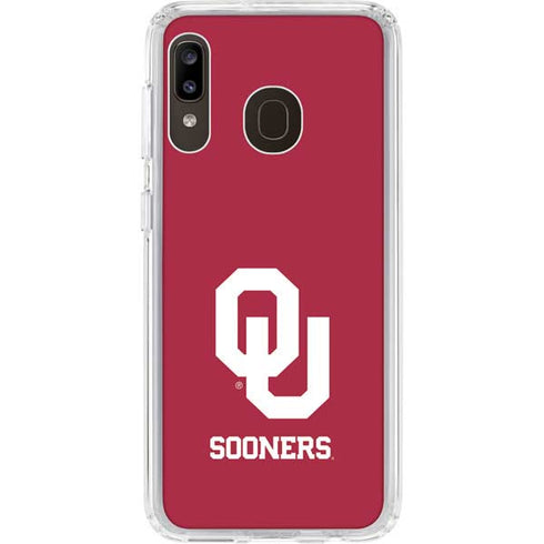 University of Oklahoma Sooners Red Galaxy A20 Clear Case