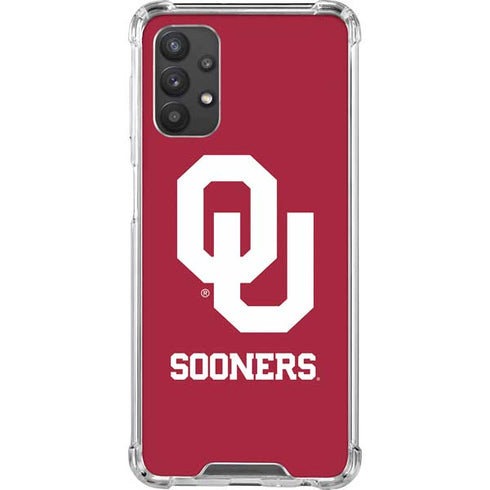 University of Oklahoma Sooners Red Galaxy A32 5G Clear Case