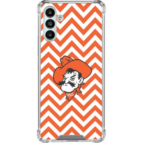 Oklahoma State University Chevron Print Galaxy A13 5G Clear Case