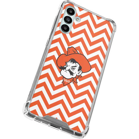 Oklahoma State University Chevron Print Galaxy A13 5G Clear Case