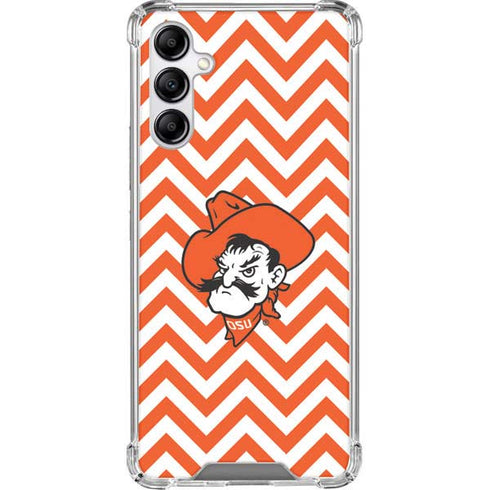 Oklahoma State University Chevron Print Galaxy A14 5G Clear Case