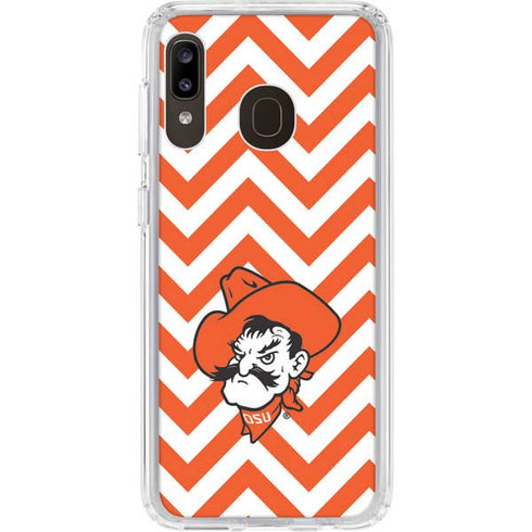 Oklahoma State University Chevron Print Galaxy A20 Clear Case