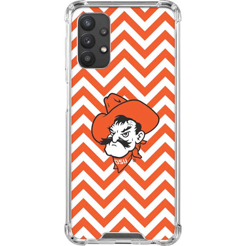 Oklahoma State University Chevron Print Galaxy A32 5G Clear Case