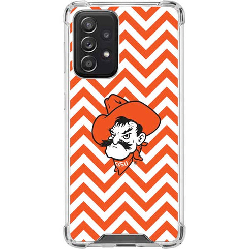 Oklahoma State University Chevron Print Galaxy A52 5G Clear Case