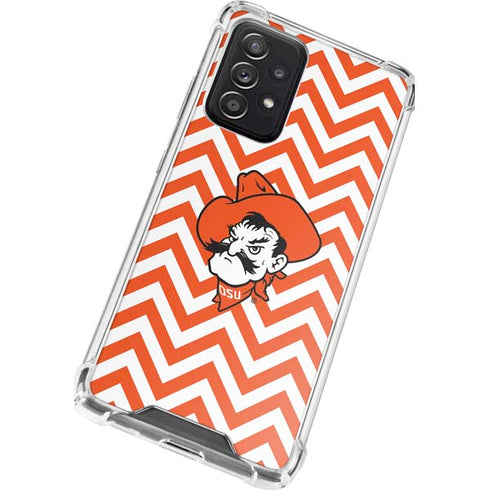 Oklahoma State University Chevron Print Galaxy A52 5G Clear Case