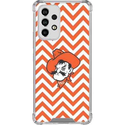 Oklahoma State University Chevron Print Galaxy A53 5G Clear Case